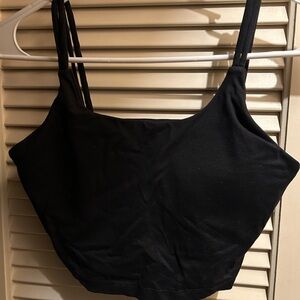 Black Strappy workout Crop Top
